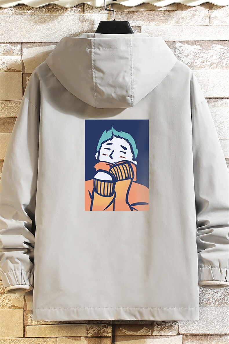 JK65042-P45连帽夹克男大码胖子棒球服上衣外套砖墙挂拍,男装夹克,电商A040A