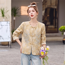 现货，春装新中式提花短外套，女装短外套，利佳可人