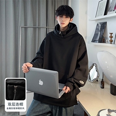 M-6XL420克oversize大码秋季新款加绒连帽套头，男装卫衣，星座109