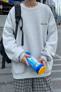 S6098-P35 春季圆领卫衣男大码韩版宽松长袖外套男图片
