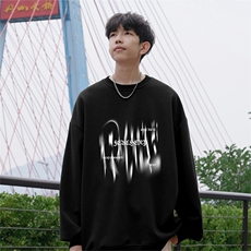 抖音品质秋季新款美式高街仿棉圆领卫衣wycm3859-特批28控49，男装卫衣，星座605(原A050)