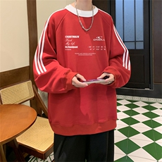 美式三杠条纹复圆领卫衣秋冬男女宽松长袖SW2466-P45控6850棉，男装卫衣，电商B370