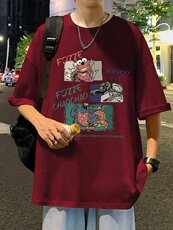 T833港风潮牌高街美式短袖T恤男夏季新款宽松重磅纯棉体恤，男装T恤，星座304A
