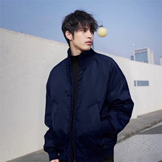 抖音得物美式潮休闲夹克春季立领纯色复古工装加厚棉服外套MF01，男装夹克，电商A443