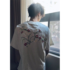 【有货】TX01ZZ-特P35美式街头潮牌藤蔓花卉刺绣cleanfit短袖T恤，男装T恤，星座1007（原301D）