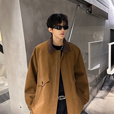 老钱风纯色口袋装饰休闲潮男外套夹克A071-4019-P108，男装夹克，电商A071