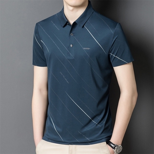 夏季新款男士翻领短袖t恤中年有领男装上衣服休闲POLO衫图片