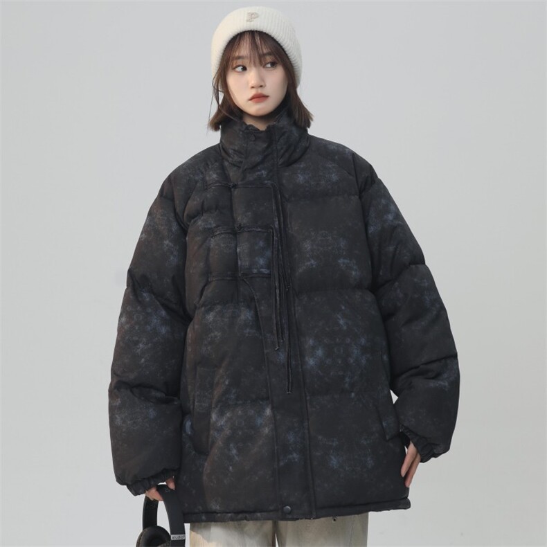 新中式盘扣棉衣男女棉服面包服中性风立领棉袄情侣外套G1608-P85,男装棉衣,星座207