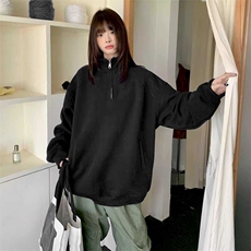 抖音得物品质二开26春装美式高街结构半拉链立领卫衣外套W91，女装短外套，电商A486-1