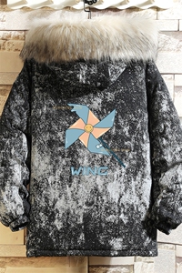 MC49112-P135 日系潮棉衣男大码派克服男工装棉服外套棉袄 砖墙图片