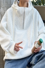W9002/P60春装新款现货中性风连帽提花卫衣男长袖宽松大码外套，男装卫衣，电商A141