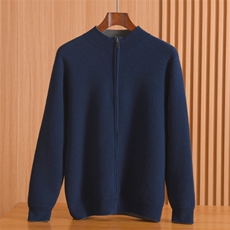 2025年秋季长袖套头立领双面四平空气层外套时尚百搭，男装针织衫/毛衣，贵皇羊绒四店