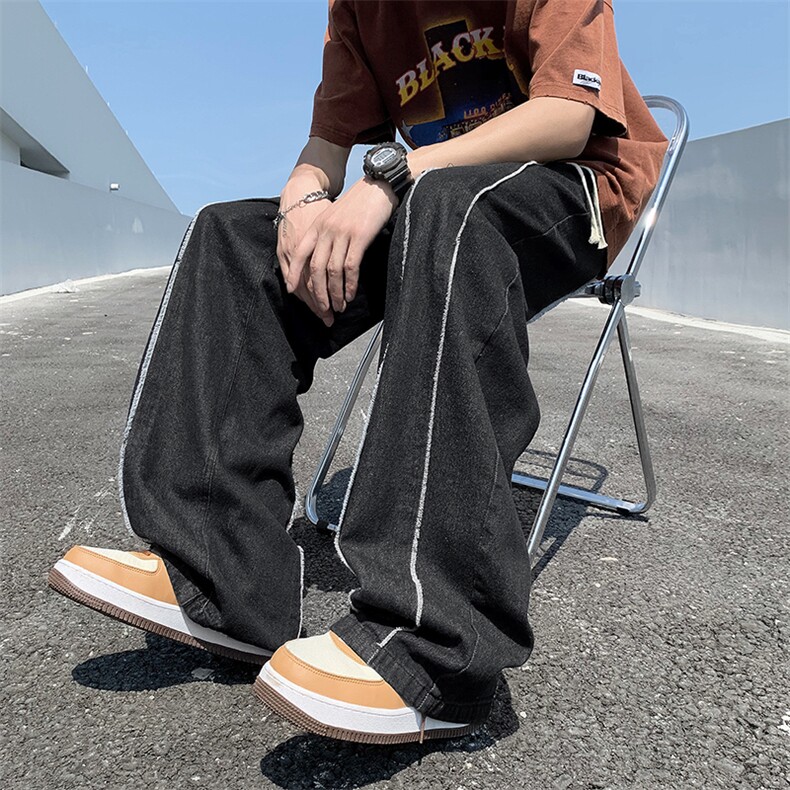2024新款薄款宽松百搭休闲裤男春夏季美式高街牛仔裤K6344-P45,男装牛仔裤,星座512-2