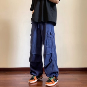 青春流行长裤时尚潮牌新款男纯色休闲裤宽松型工装裤夏季GK27-P58图片