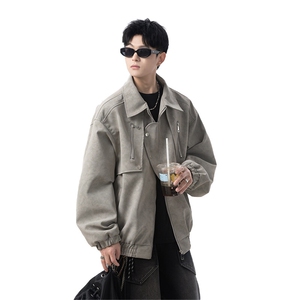 扎染结构皮夹克外套男 cp135-特p70图片
