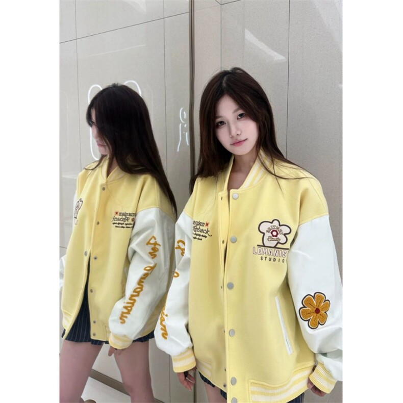 1457#高质量原版做工原版面料棒球服外套女,女装短外套,星座506A
