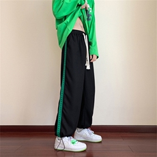 K6080/P35春装现货华夫格休闲裤男束脚垂感阔腿裤九分裤大码男裤，男装休闲裤，电商A141