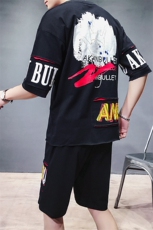 夏季男士短袖t恤韩版潮流休闲运动套装半袖衣服两件套DS129T，男装T恤，电商A102