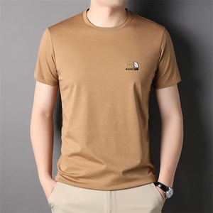 中年男士商务休闲t恤纯棉夏装短袖polo衫薄中老年衣服爸爸男装图片