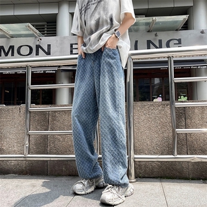 夏季新款水洗直筒百搭牛仔裤男设计感宽松阔腿裤 现货K7984-P48图片