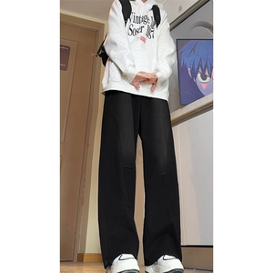 水洗弯刀牛仔裤男2025春季新款拼接设计感直筒裤子-A1427TP48控88图片