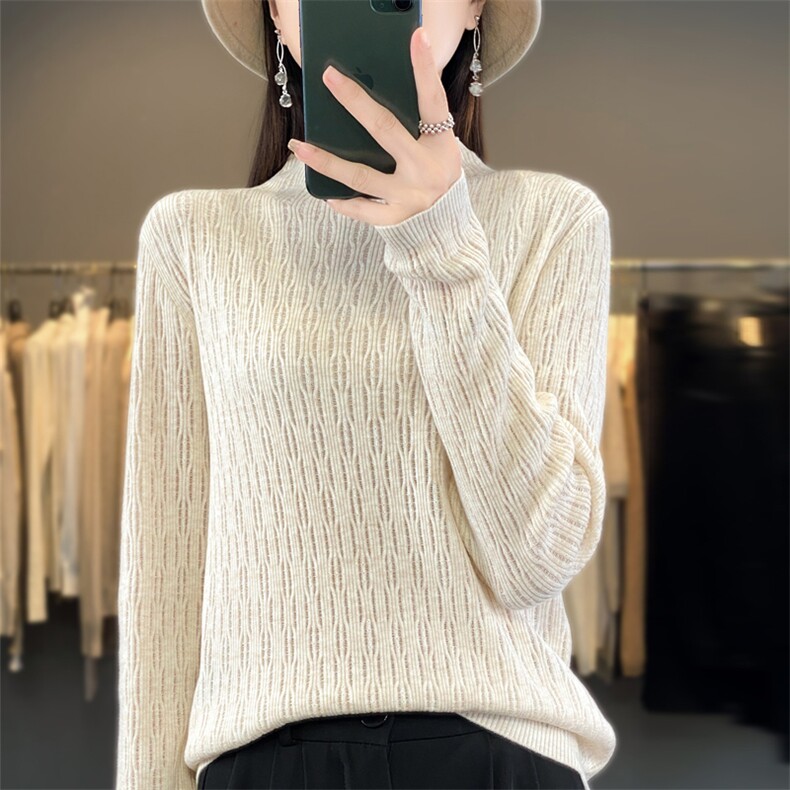 秋冬季新款纯色毛衣女宽松显瘦时尚百搭针织上衣,针织衫/毛衣,贵皇网供仓