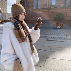 现货白色高仿水貂毛皮毛一体5805-P235-K328，女装皮草，2C159