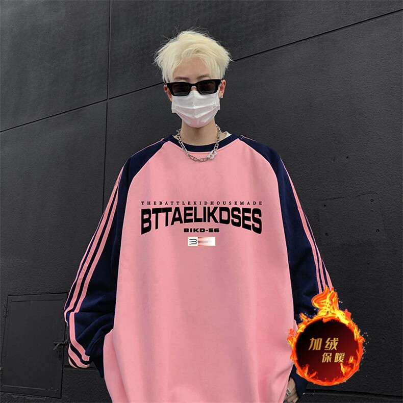 抖音得物供货提供视频秋冬重磅美式宽松织带圆领卫衣0792,男装卫衣,电商A486