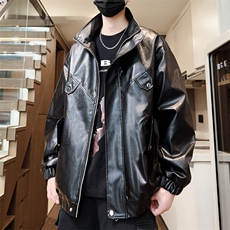 立领机车皮夹克男秋季皮衣情侣外套个性青年A266-PY008-P75控138，男装夹克，电商A266