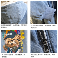 NM53211-P140牛仔外套男大码加厚加绒衣男羊羔毛服男砖墙，男装棉衣，电商A040A