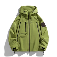 中性风工装冲锋衣男高品纯色宽松夹克外套DSA157B-J91-P60，男装夹克，电商A157B