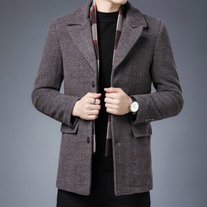 男士冬季毛呢大衣外套羊毛中长款呢子商务休闲上衣SJM8238-P180图片
