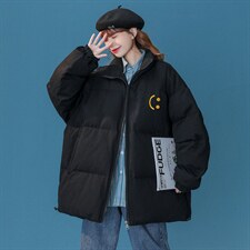 中性风秋冬现货港风立领笑脸字母棉衣外套MY2059P115控138，男装棉衣，电商A268