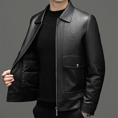 22086冬季新款海宁真皮羽绒服男绵羊皮外套可脱卸内胆鹅绒服P900，男装羽绒服，电商B360A（原721A）