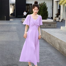 高级感气质优雅连衣裙女2025夏季新款时尚减龄百搭长裙，女装连衣裙，时尚俏佳人