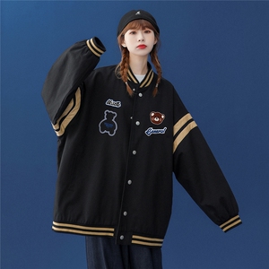 2022春季新品慵懒新款设计感小众宽松夹克棒球领外套G291 P65控88图片