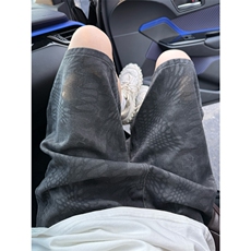 现货夏季复古蛇纹迷彩五分工装牛仔短裤男女K5918-特P35控59，男装牛仔裤，星座205