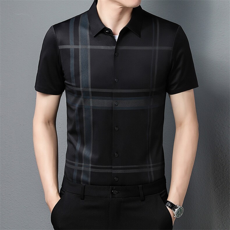 AD5823钱塘2020-3夏季男士精品商务休闲短袖衬衫P75,男装T恤,钱塘207-3