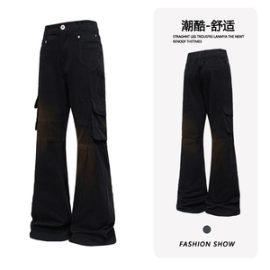 B221 美式ins高街暗黑修身微喇迷彩弹力牛仔裤LK25462-特P45控78图片