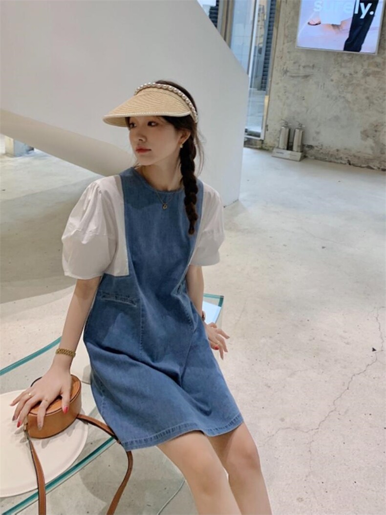 牛仔连衣裙，女装连衣裙，肆尔