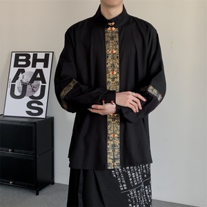 民族服装风大码明制宫廷复古明制汉服大码长衫唐宋朝衬衫大码图片