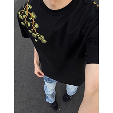 刺绣迎客松纯棉短袖ZX0177-P35，男装T恤，星座313A(原308A-2)