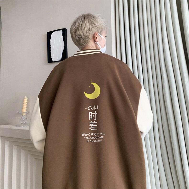 摇粒绒棒球服男大码开衫卫衣男夹克BF86047-P65,男装夹克,电商A040