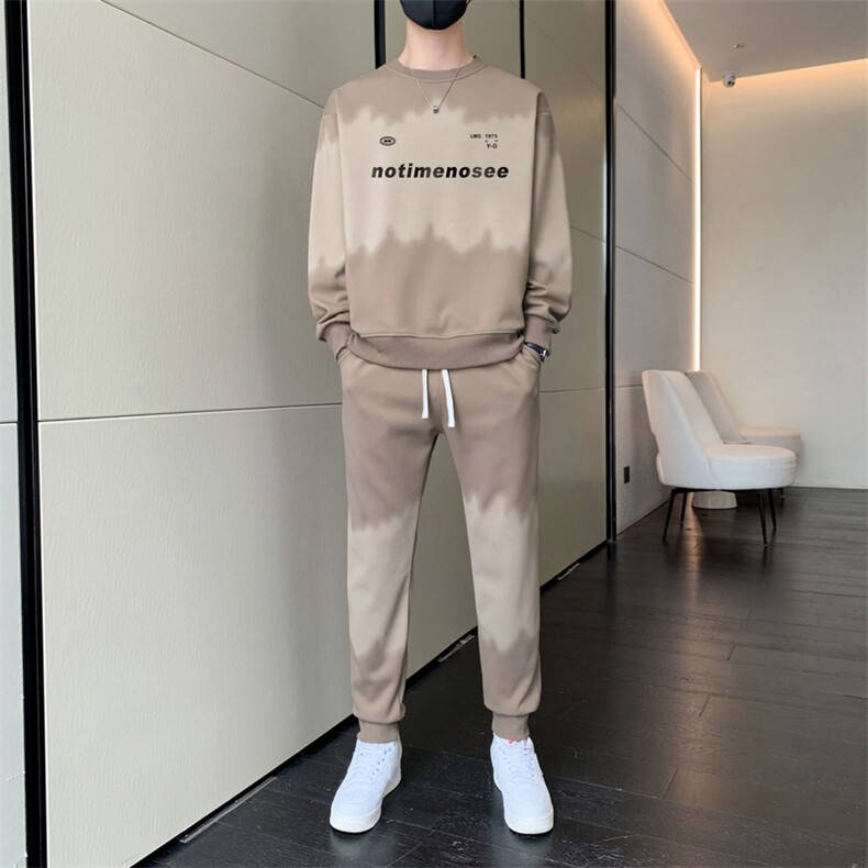 TH887-P70男生印花套装学生宽松卫衣青少年上衣大童裤子整套,男装休闲套装,星座507A（原星座306B-2）