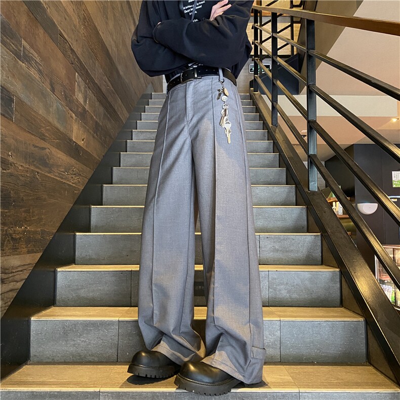 2025春季新款高级感垂坠中缝宽松休闲西裤B315-K25677-特p45控88,男装休闲裤,电商B315