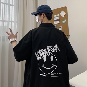 夏新款男大码打底衫宽松短袖T恤百搭印花体恤T85TP20图片