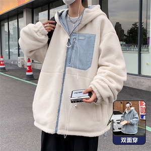 冬季新款羊羔绒加厚棉衣双面穿港风宽松连帽时尚百搭MY9300-1P110图片