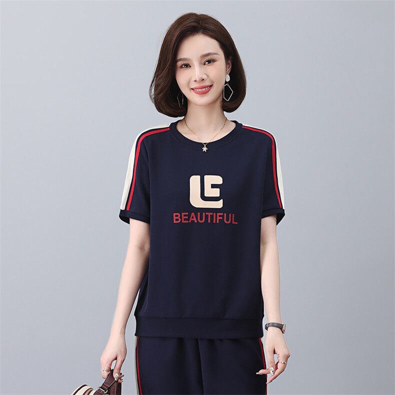 2025夏季新款简约时尚气质宽松休闲舒适印花上衣,女装卫衣/绒衫,独衣靓