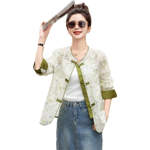 新中式国风防晒衣女夏季小个子宽松薄款复古刺绣镂空蕾丝开衫外套图片