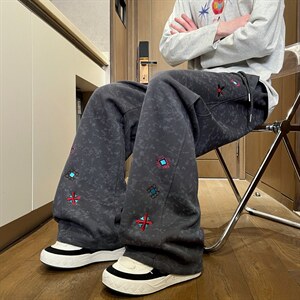 XZ616 春季重磅新款扎染美式趣味刺绣休闲长裤 K26002 特P35，男装休闲裤，星座512A（原616）